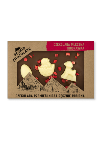 Milk chocolate with strawberries and Easter figures