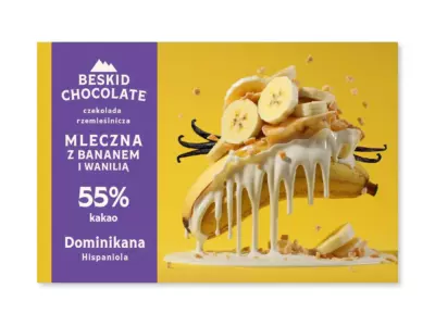 Darkmilk chocolate Dominican Hispaniola 55% with banana and vanilla