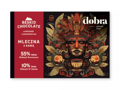 Darkmilk chocolate 55% Dobra Mexico with coffee