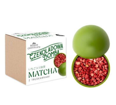 Czekoladowa Bomba Matcha z truskawkami