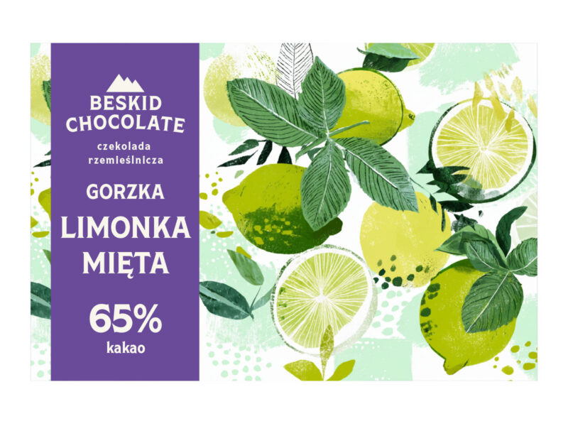 Czekolada gorzka 65% Limonka z miętą 70 g