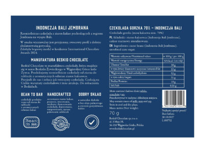 Dark chocolate Indonesia Bali Jembrana 70% - Image 3