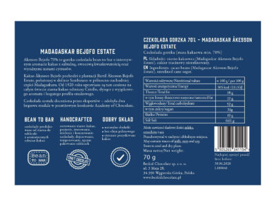 Dark chocolate Madagaskar Åkesson Bejofo Estate 70% - Image 3